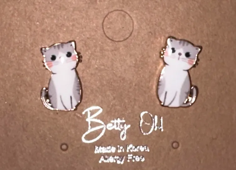 Cat Stud Earrings