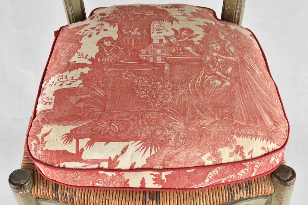 Chairs, ladder back w/ straw seat, 18th-century
