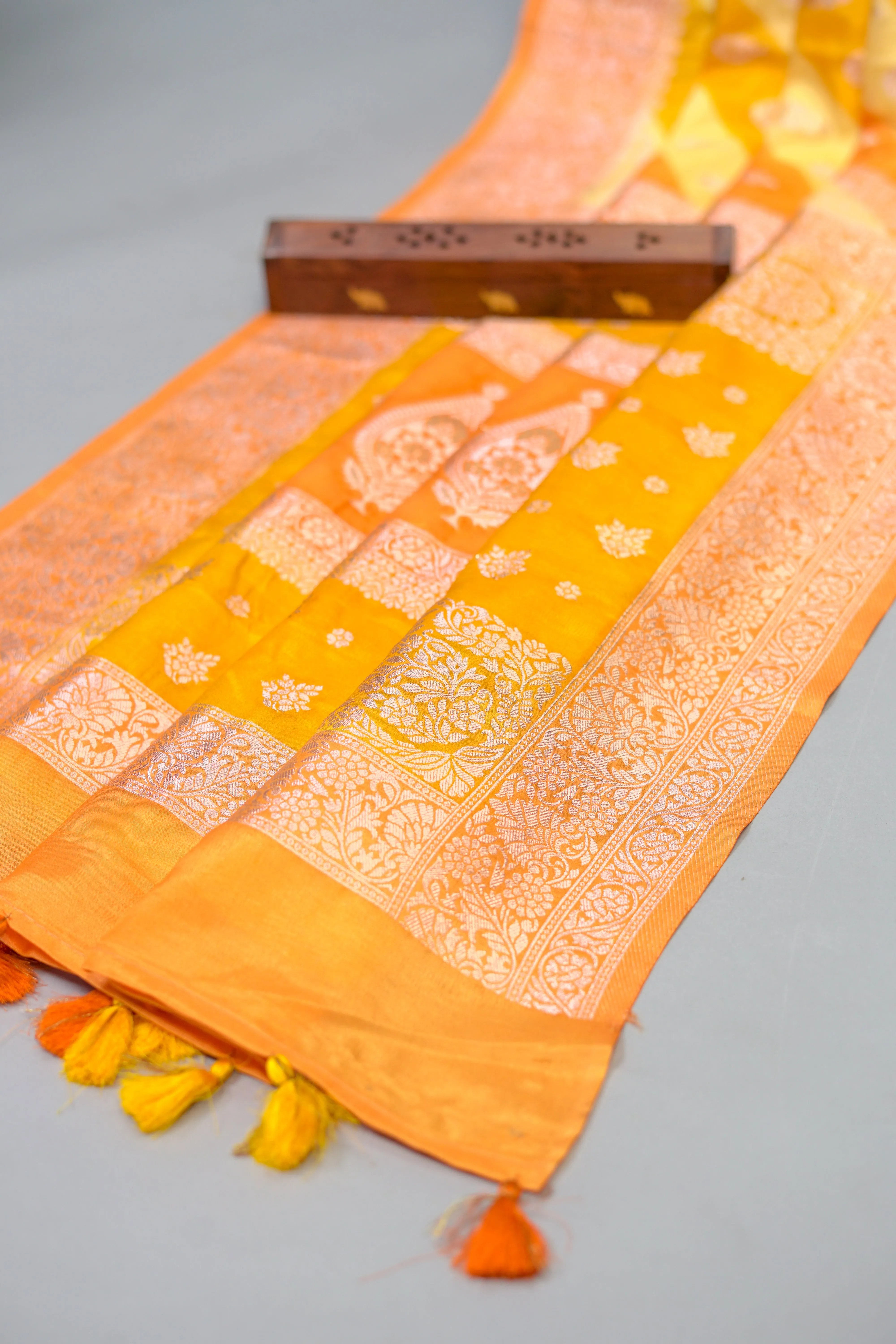 Chanderi Silk Saree Yellow