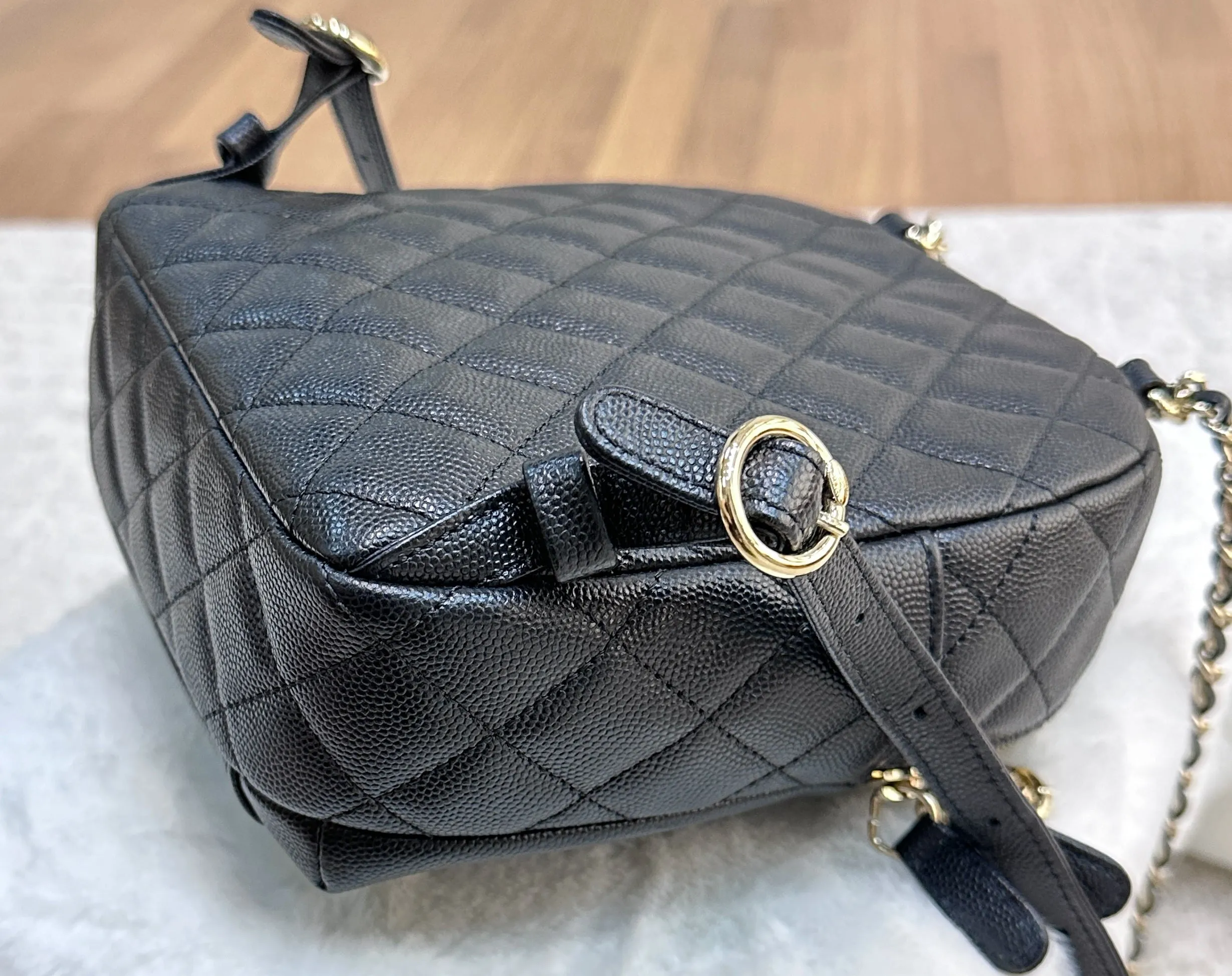 CHANEL Caviar Quilted Small CC Day Backpack Black