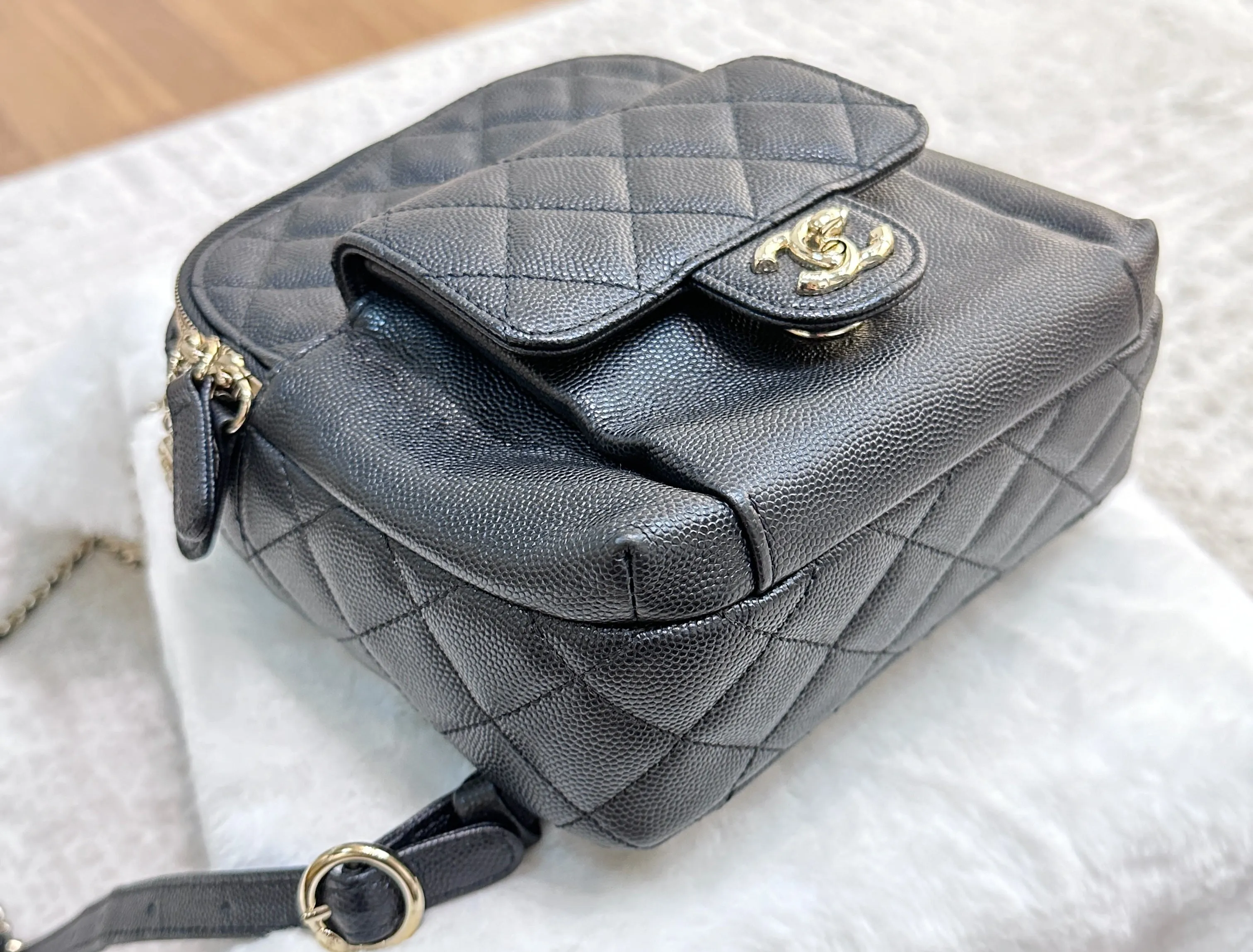 CHANEL Caviar Quilted Small CC Day Backpack Black