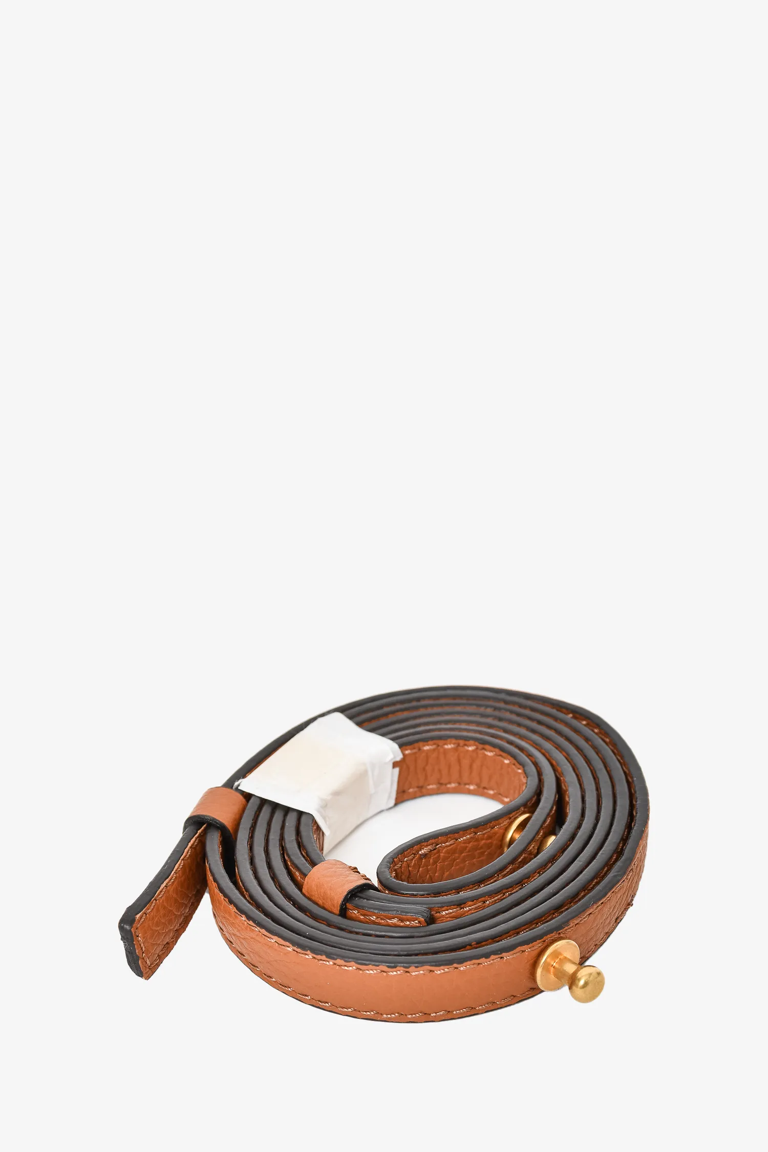 Chloe Brown Grained Leather Medium Marcie Shoulder Bag with Strap