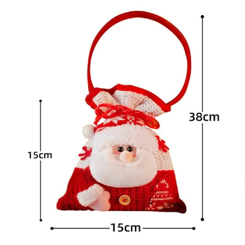 Christmas Knitted Handheld Gift Bag Children Cartoon Candy Bag(Elk)