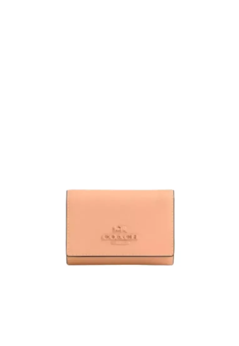 Coach Micro Wallet Trifold In Faded Blush CP260