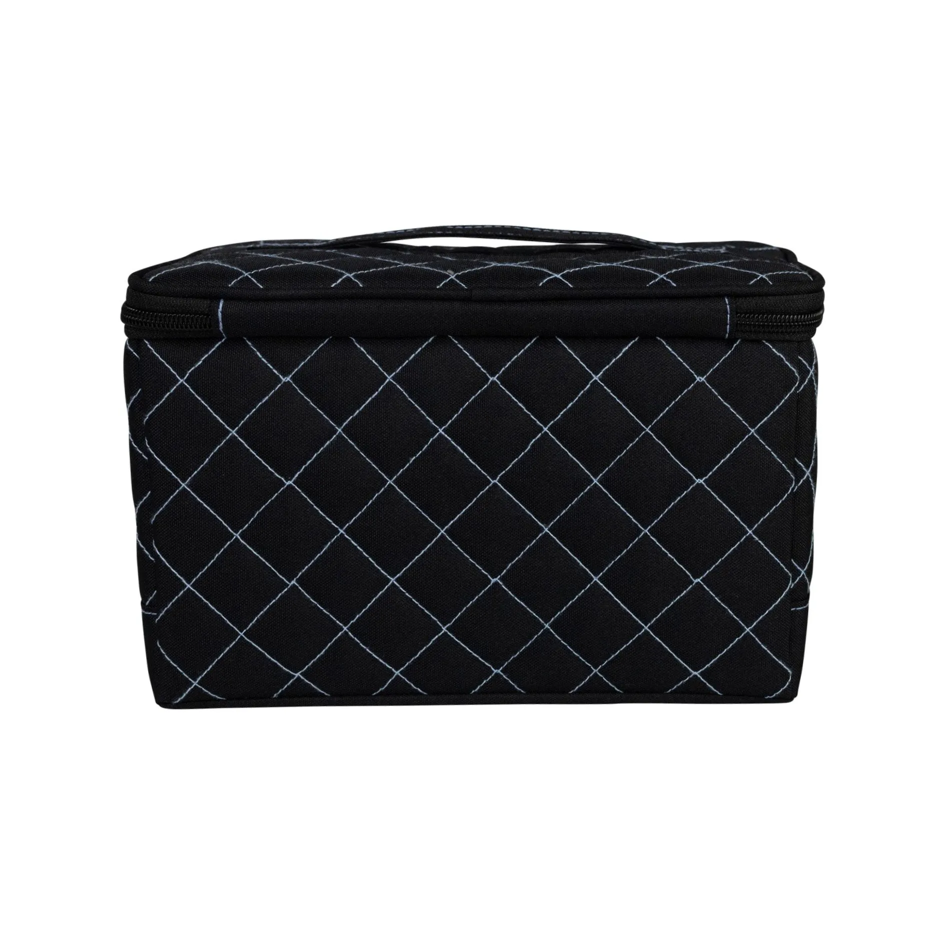 Collapsible Sewing Kit Organizer Box, Black & Blue Quilted