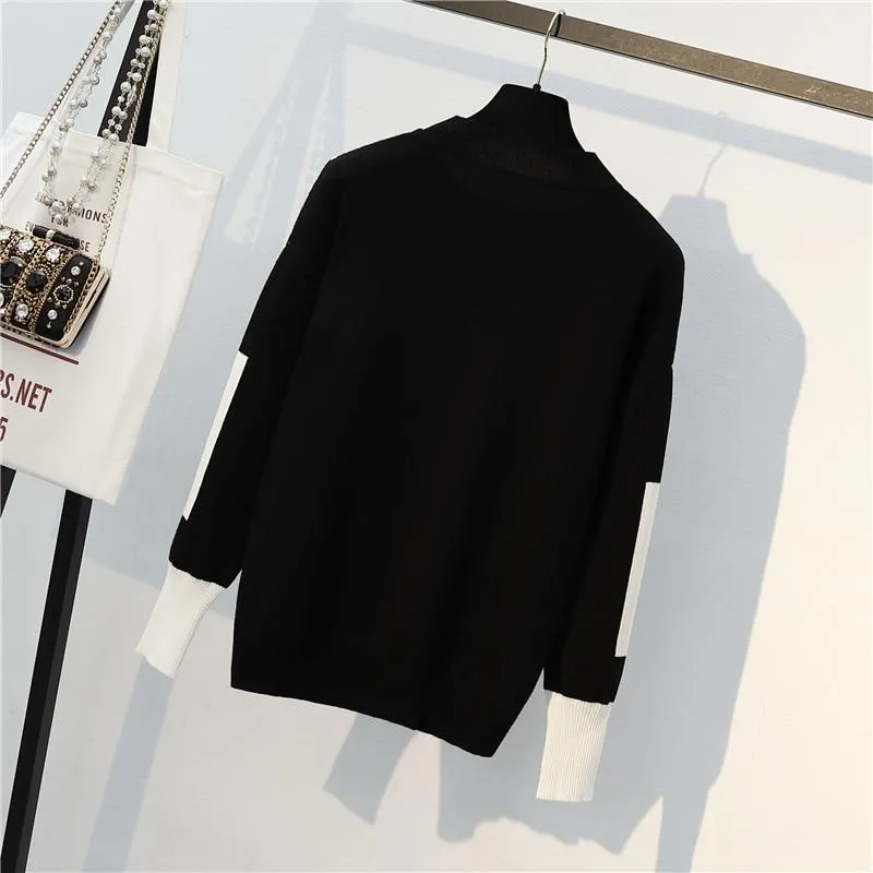 Contrast Details Fine Knit Loungewear Set