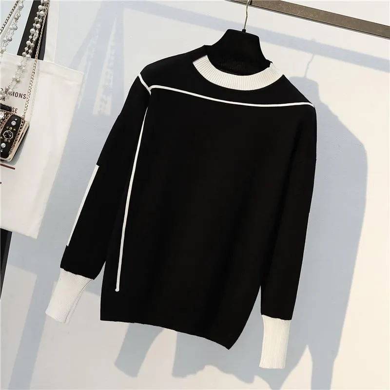 Contrast Details Fine Knit Loungewear Set