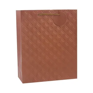 Copper Diamond Embossed With Hot Stamping Gift Bag - 26cm x 32cm x 12cm