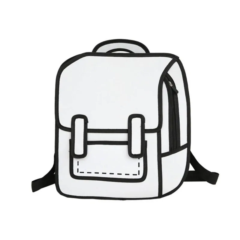 Creative 2D Drawing Backpack Cartoon