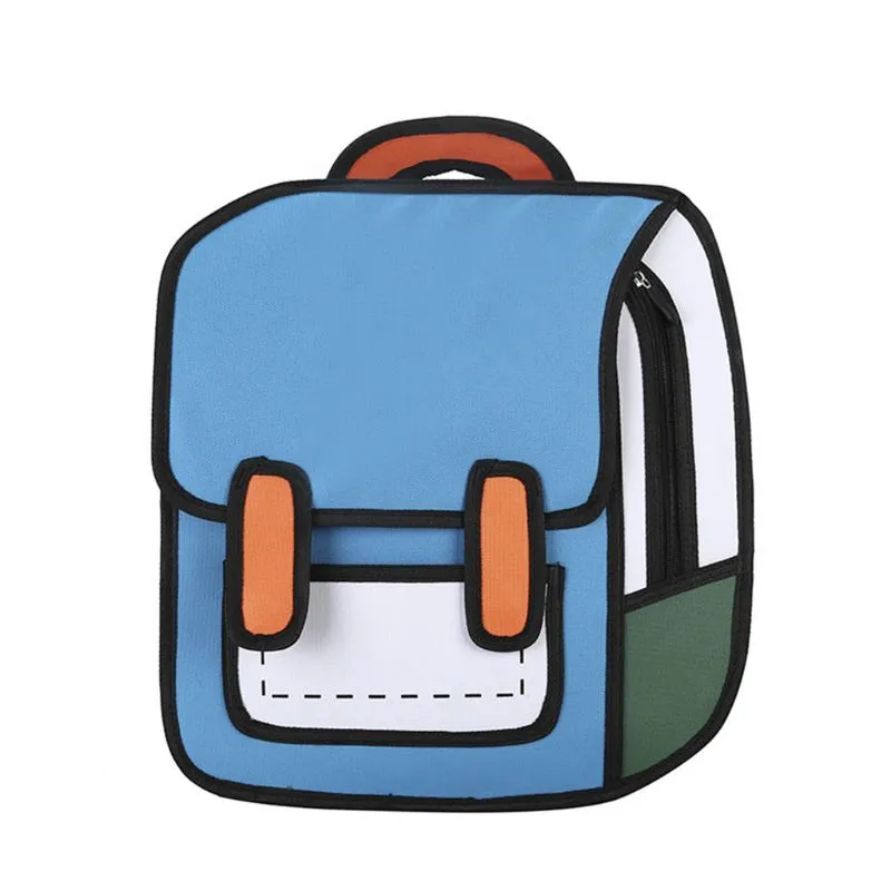 Creative 2D Drawing Backpack Cartoon