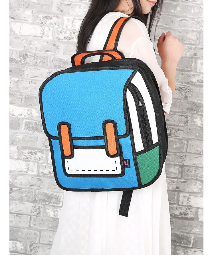 Creative 2D Drawing Backpack Cartoon
