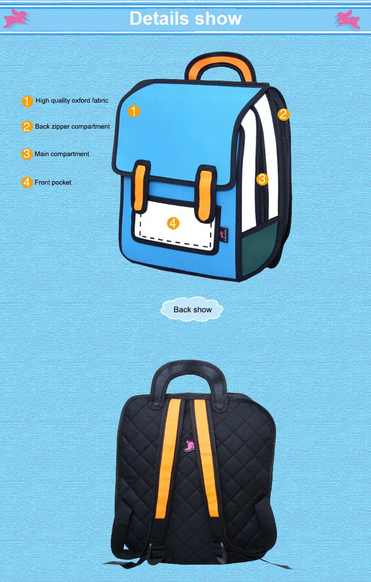 Creative 2D Drawing Backpack Cartoon