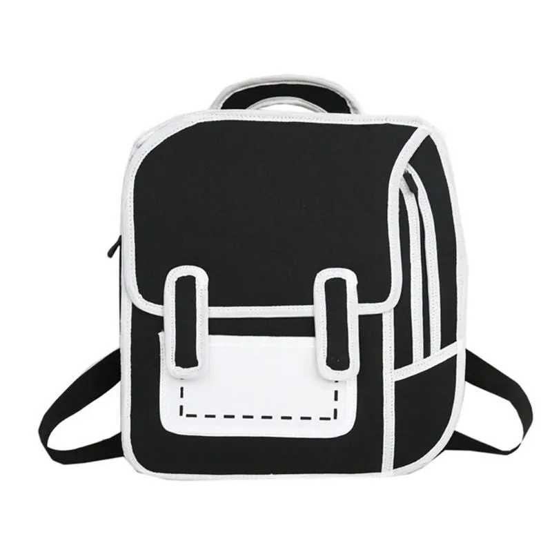 Creative 2D Drawing Backpack Cartoon