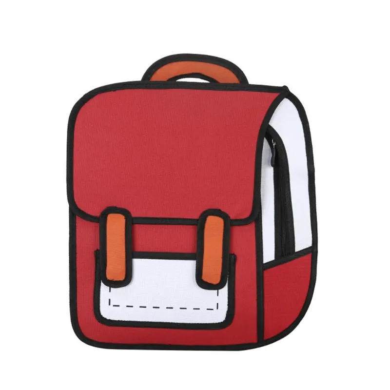 Creative 2D Drawing Backpack Cartoon