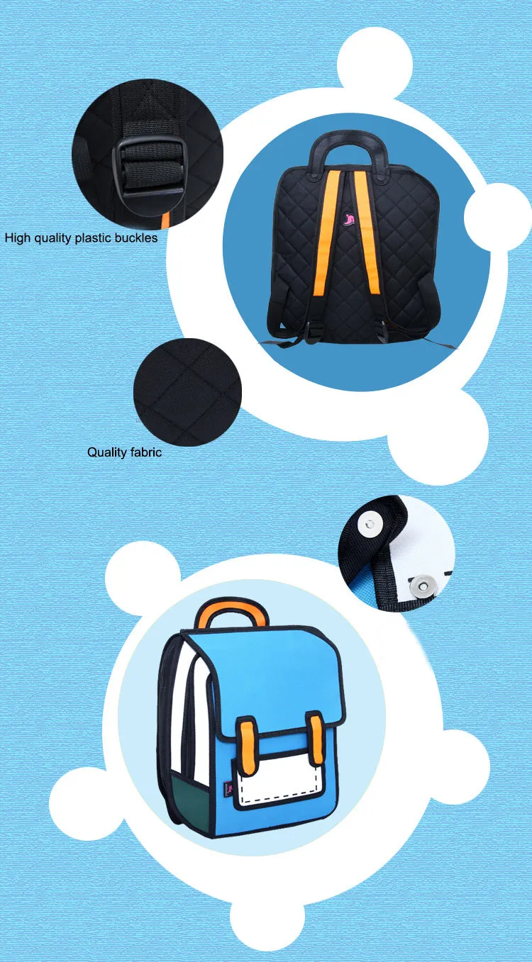 Creative 2D Drawing Backpack Cartoon
