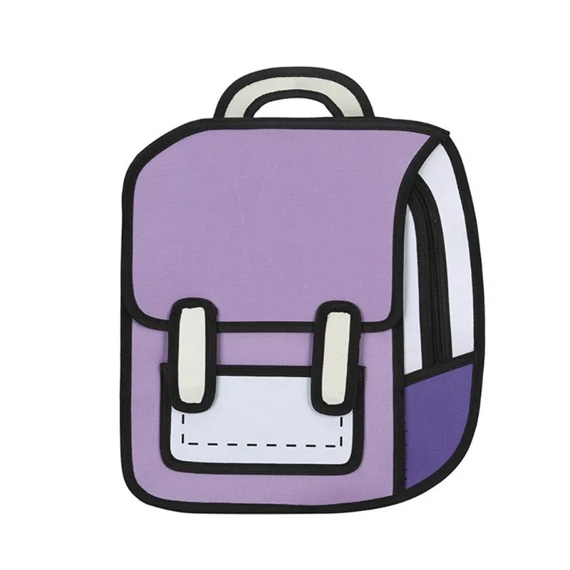 Creative 2D Drawing Backpack Cartoon