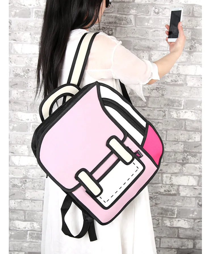 Creative 2D Drawing Backpack Cartoon