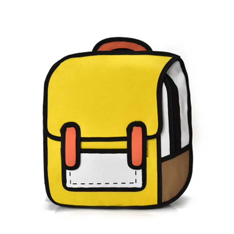 Creative 2D Drawing Backpack Cartoon