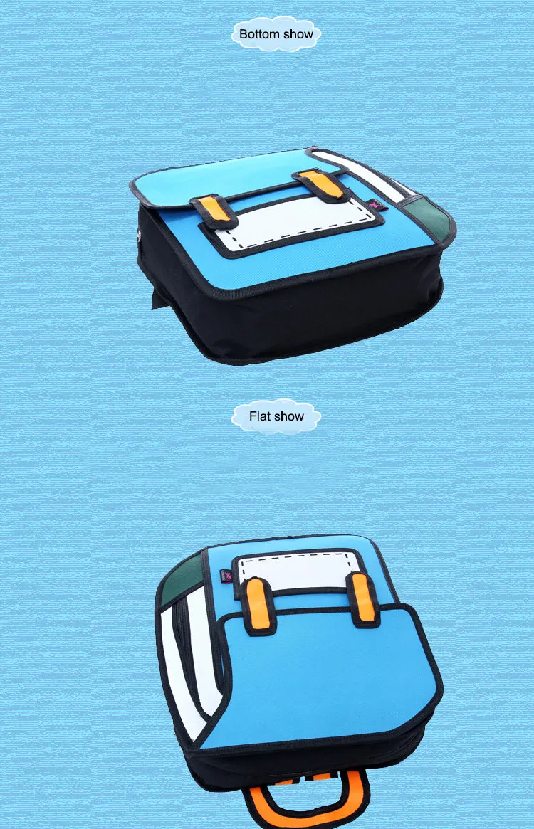 Creative 2D Drawing Backpack Cartoon