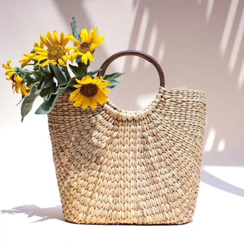 Dara Natural Fiber Basket Bag
