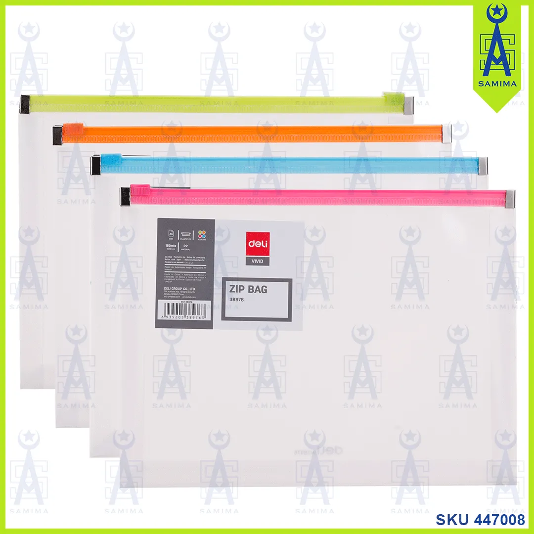 DELI E38976 TRANSPARENT ZIPLOCK BAG A5