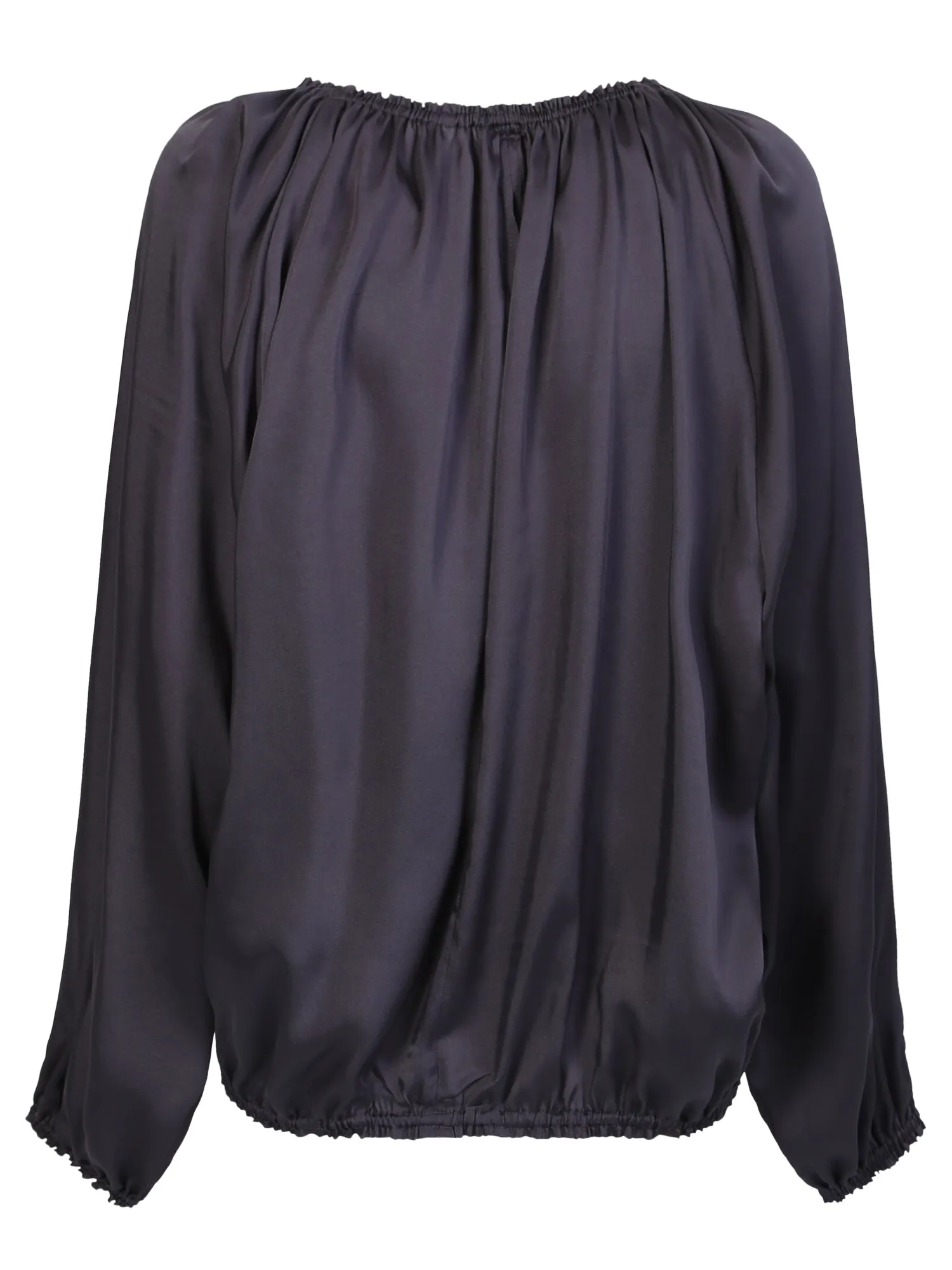 Elasticated details black blouse