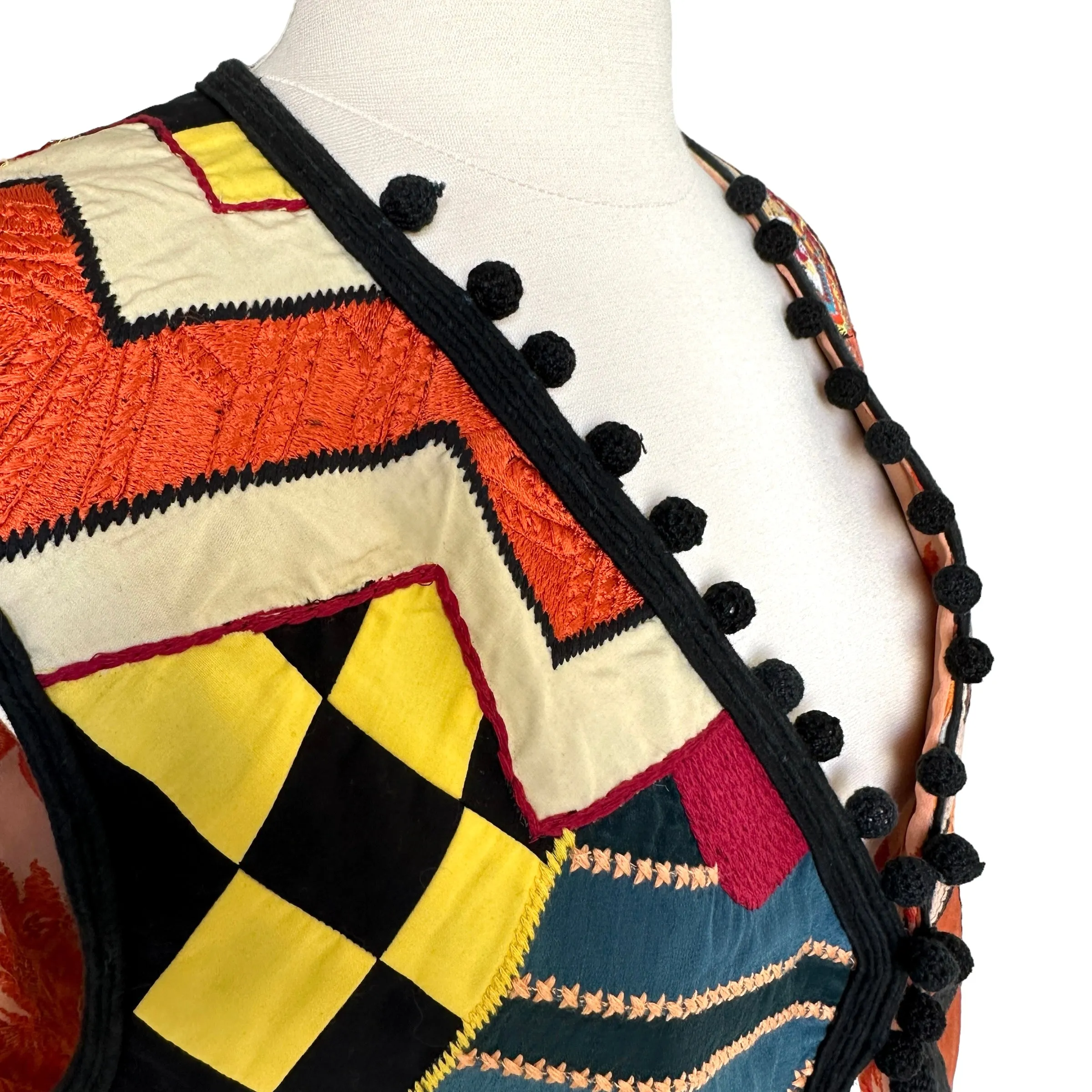 Ethnic Patchwork Vest - M
