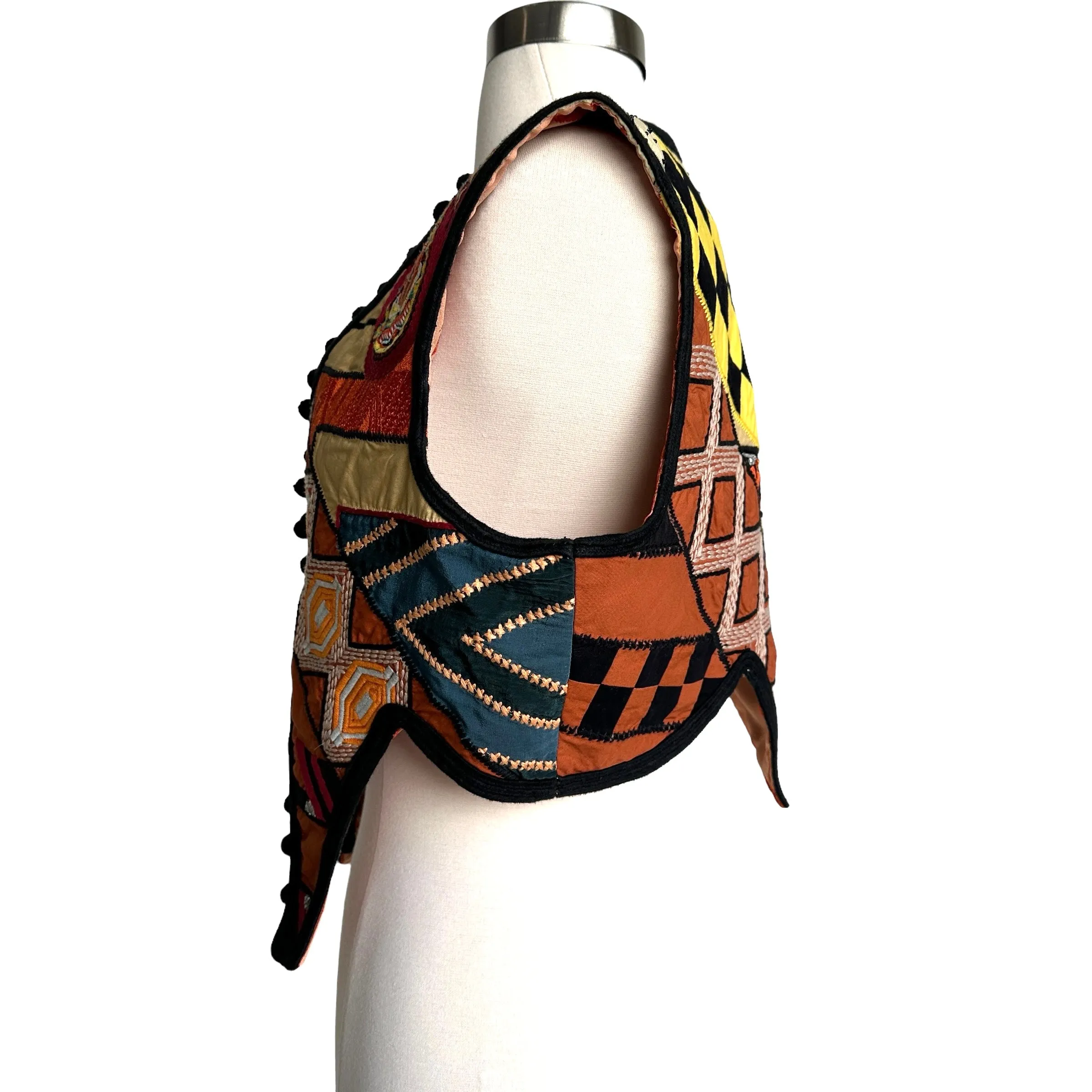 Ethnic Patchwork Vest - M