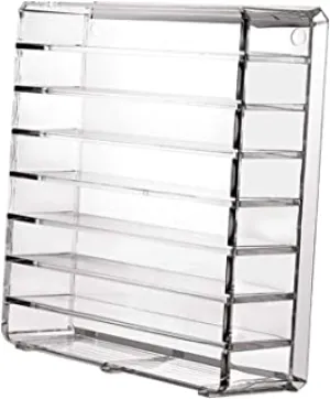 F Fityle Clear Acrylic Compact Makeup Organizer Blushes Highlighters Eyeshadow Lipsticks Makeup Organizer 8 Spaces Makeup Organizer Holder for Vanity