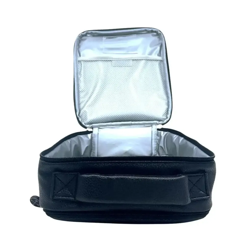 Faux Leather Insulated Lunch Bag