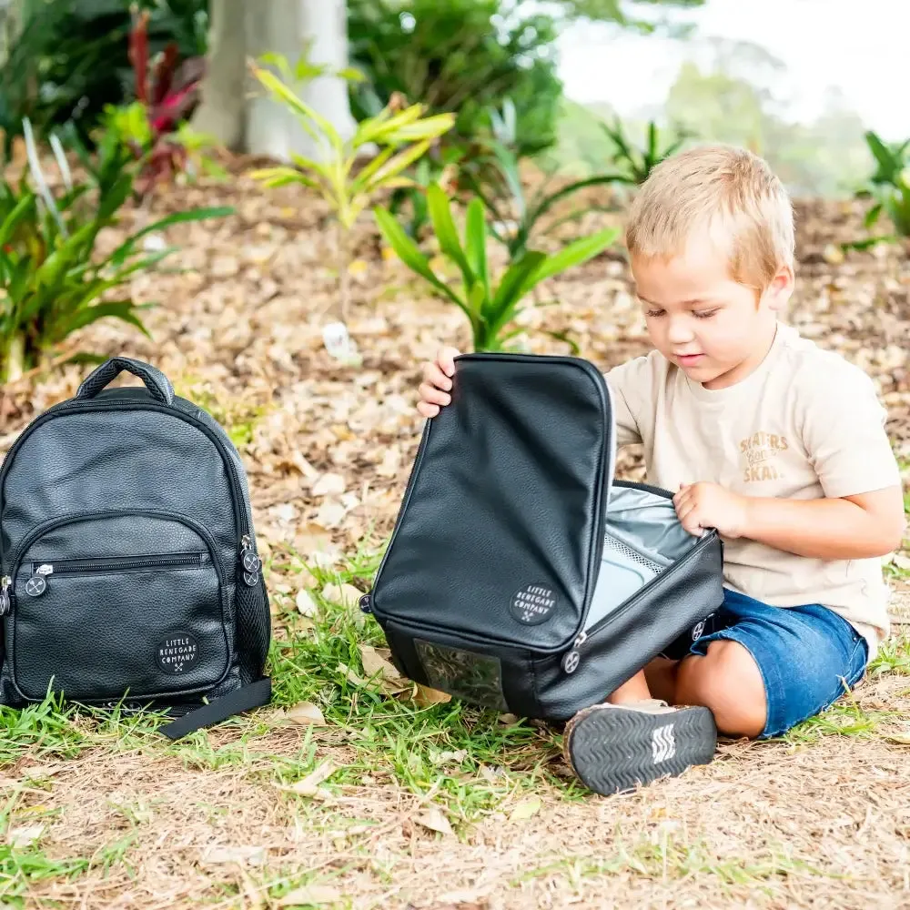 Faux Leather Insulated Lunch Bag