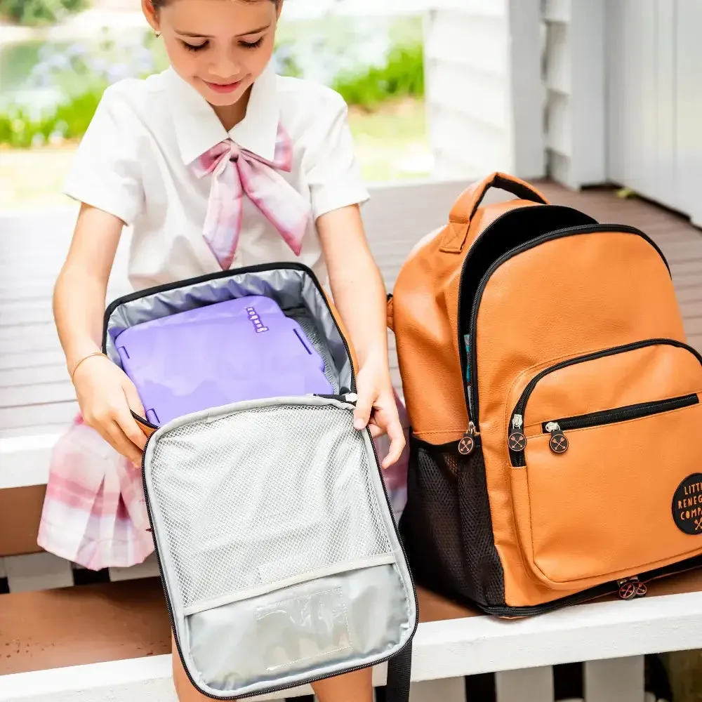 Faux Leather Insulated Lunch Bag