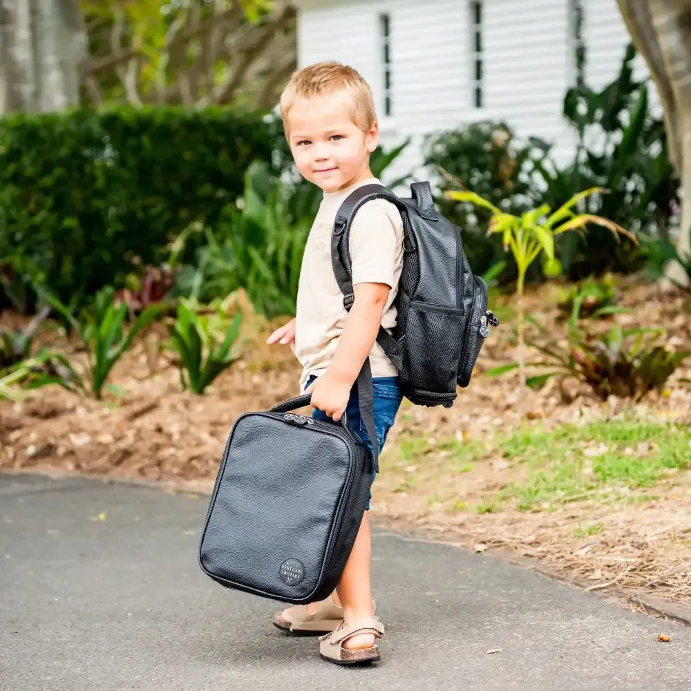 Faux Leather Insulated Lunch Bag