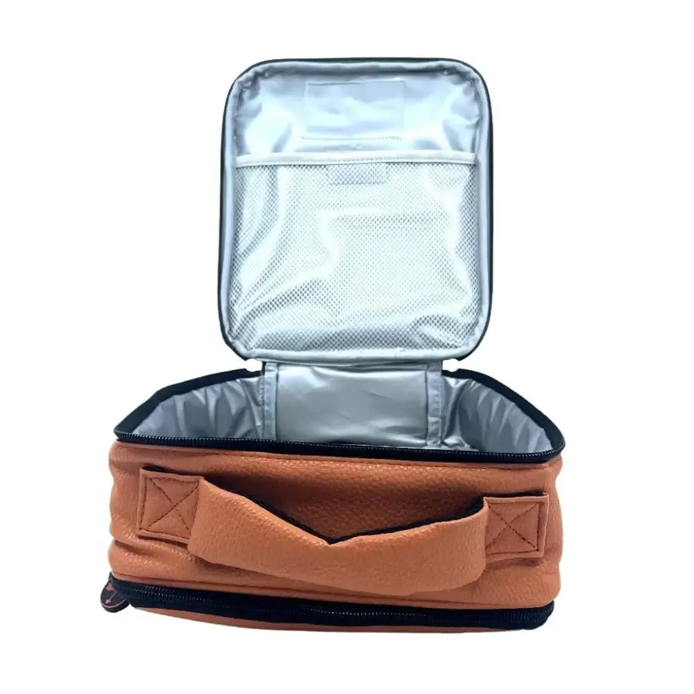 Faux Leather Insulated Lunch Bag
