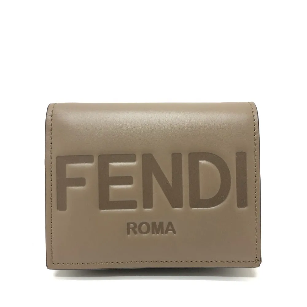 FENDI Folded wallet 8M0420 leather Brown logo Women Used