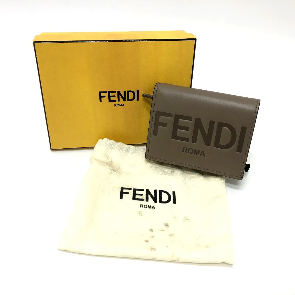 FENDI Folded wallet 8M0420 leather Brown logo Women Used