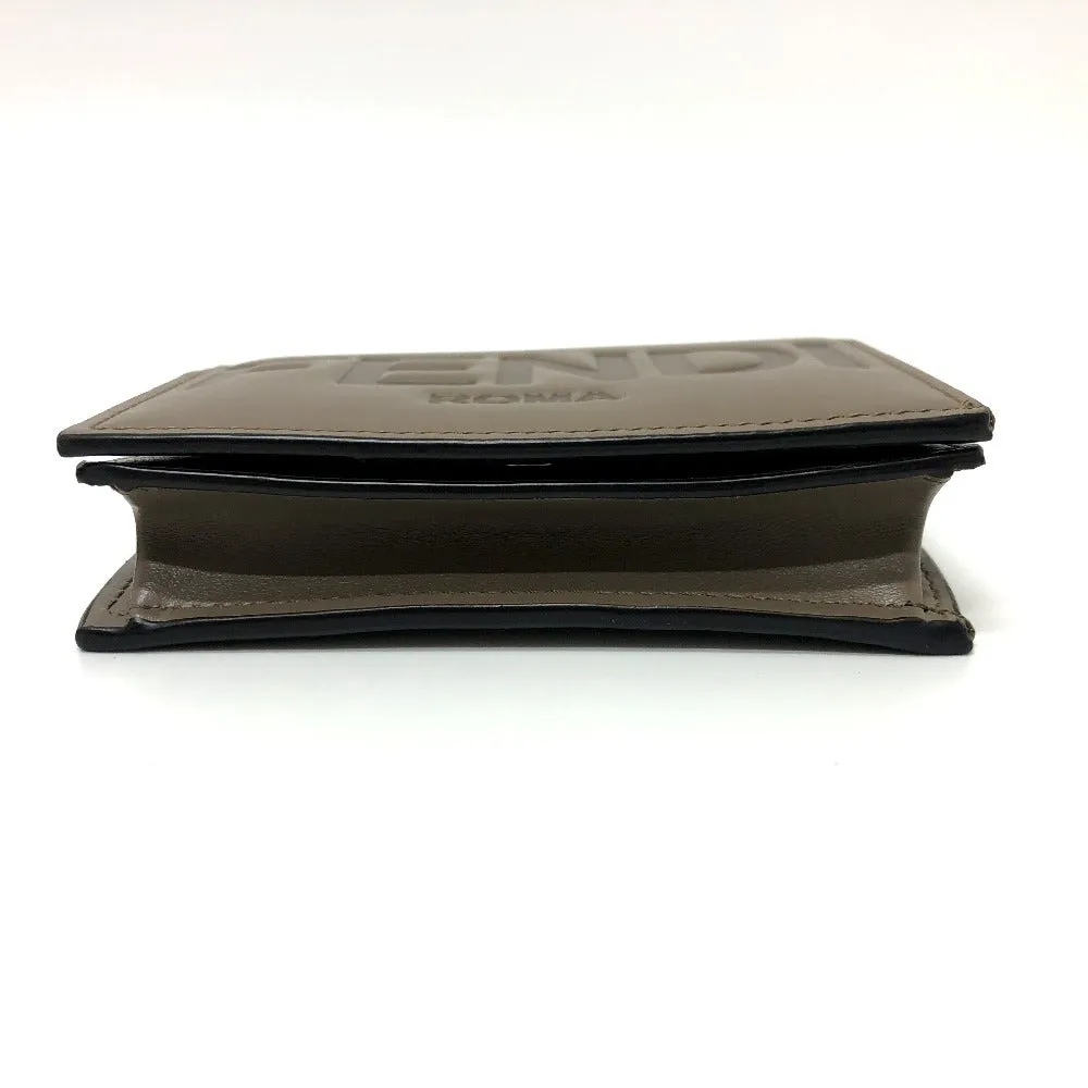FENDI Folded wallet 8M0420 leather Brown logo Women Used