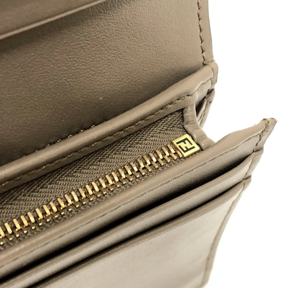 FENDI Folded wallet 8M0420 leather Brown logo Women Used