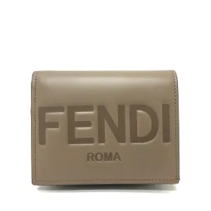 FENDI Folded wallet 8M0420 leather Brown logo Women Used