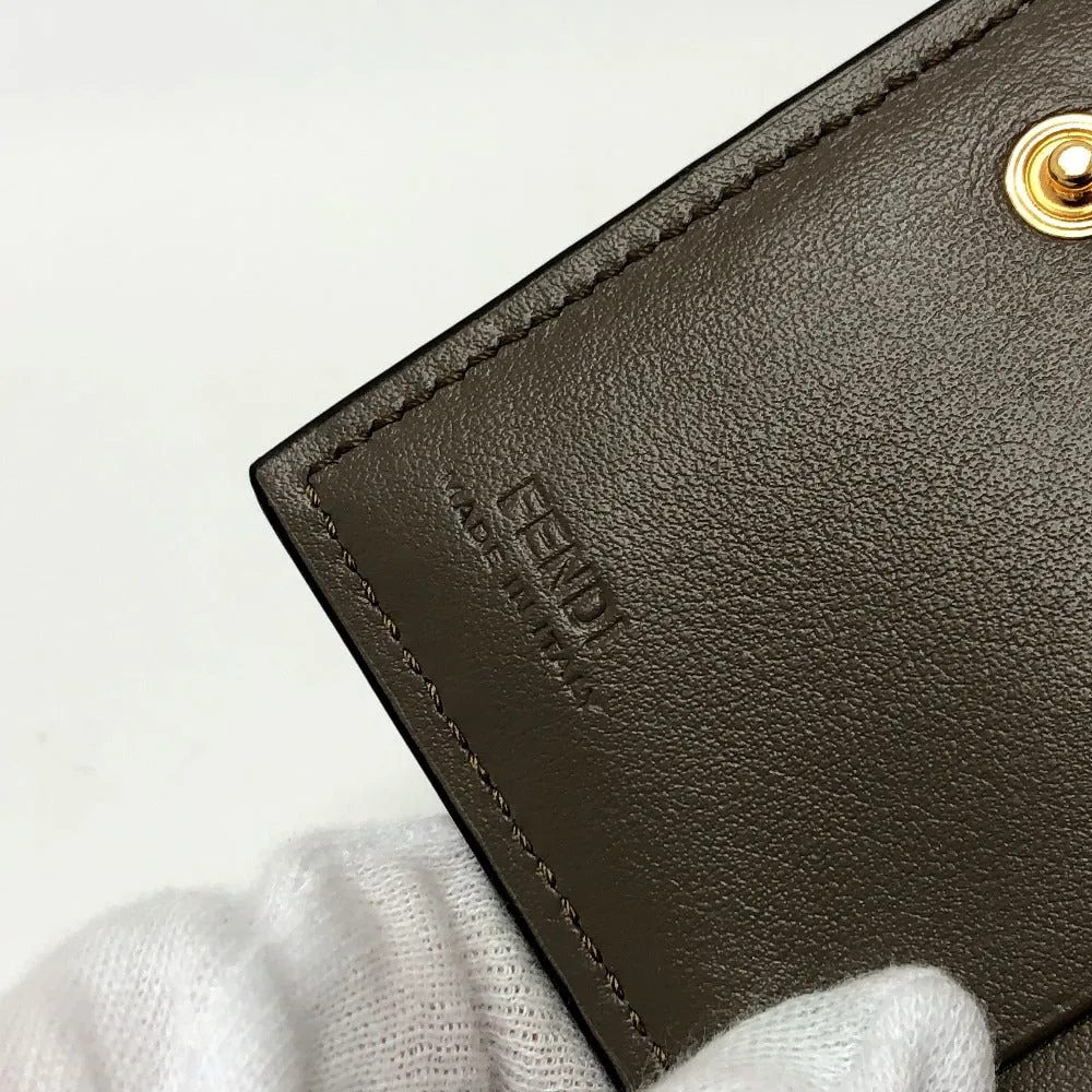 FENDI Folded wallet 8M0420 leather Brown logo Women Used