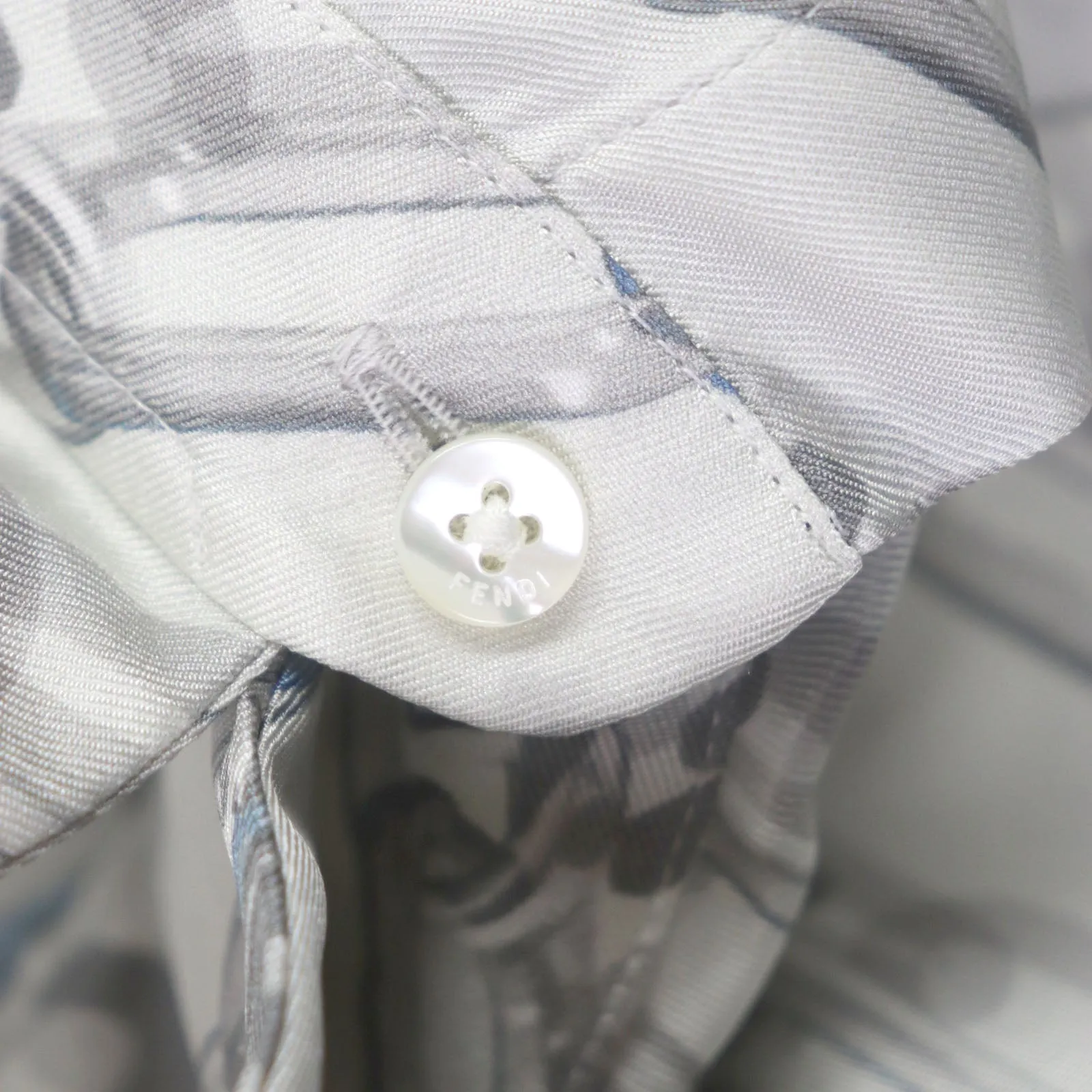 FENDI Long sleeve shirt FS0585 silk Light gray 39