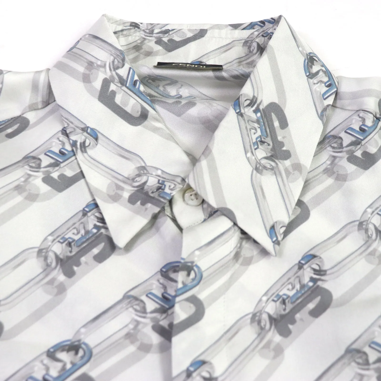 FENDI Long sleeve shirt FS0585 silk Light gray 39