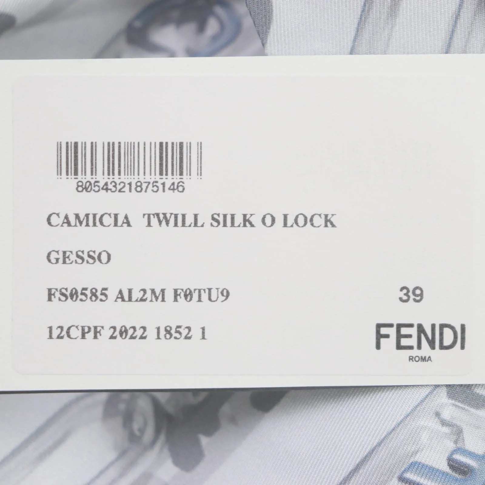 FENDI Long sleeve shirt FS0585 silk Light gray 39