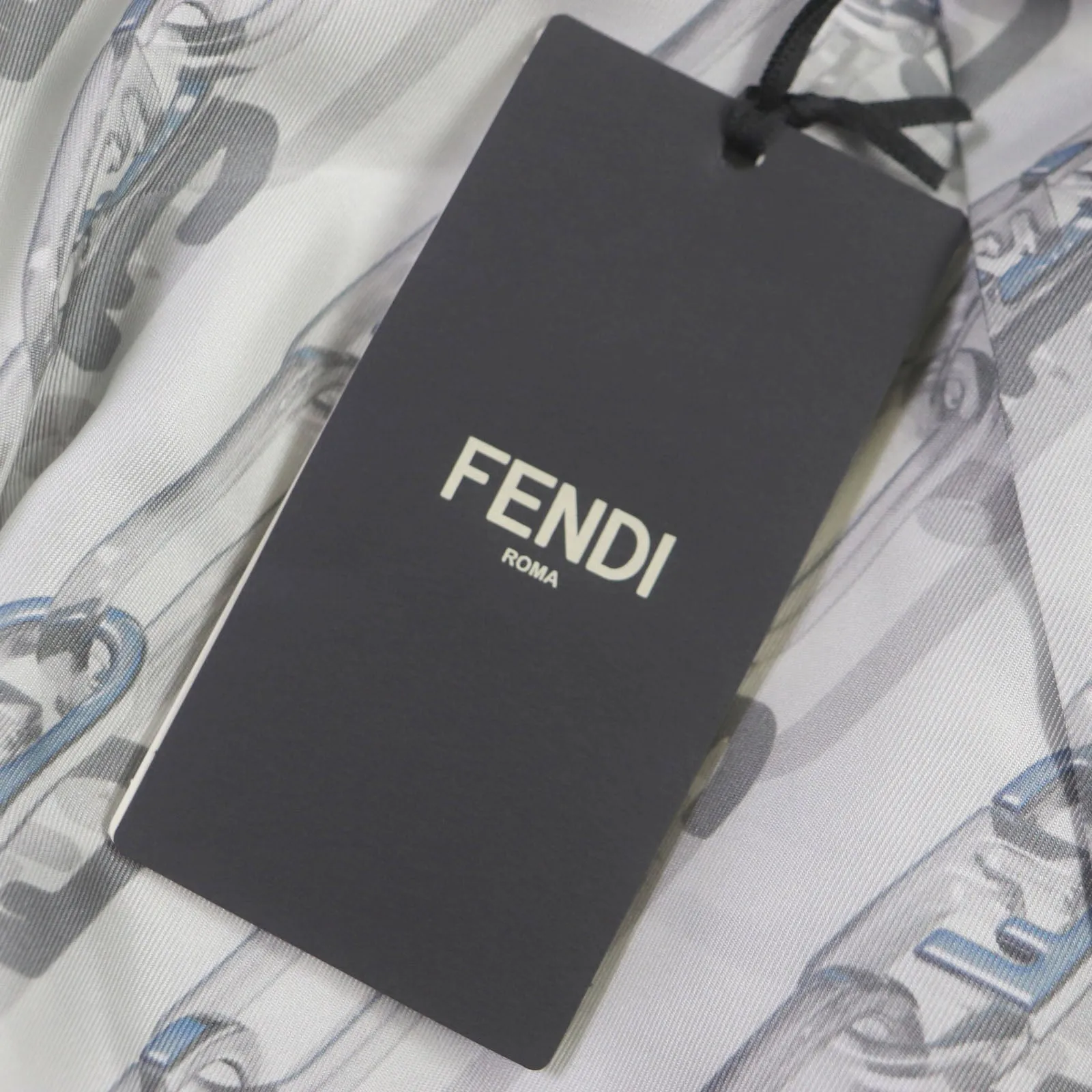 FENDI Long sleeve shirt FS0585 silk Light gray 39