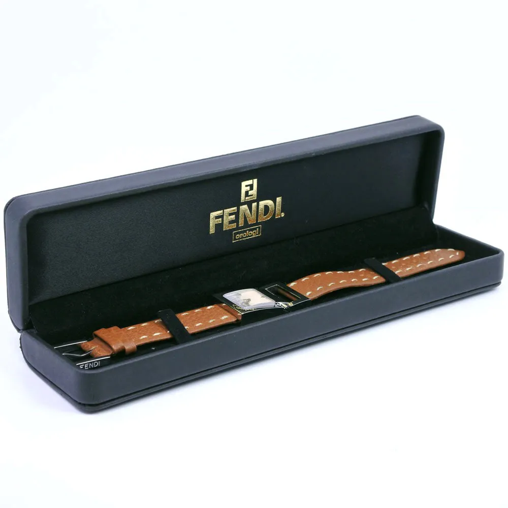 FENDI Watches Quartz 004-5200G-452 Stainless Steel , Leather Brown Olologi beige dial Women Used