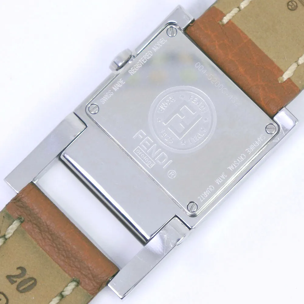 FENDI Watches Quartz 004-5200G-452 Stainless Steel , Leather Brown Olologi beige dial Women Used