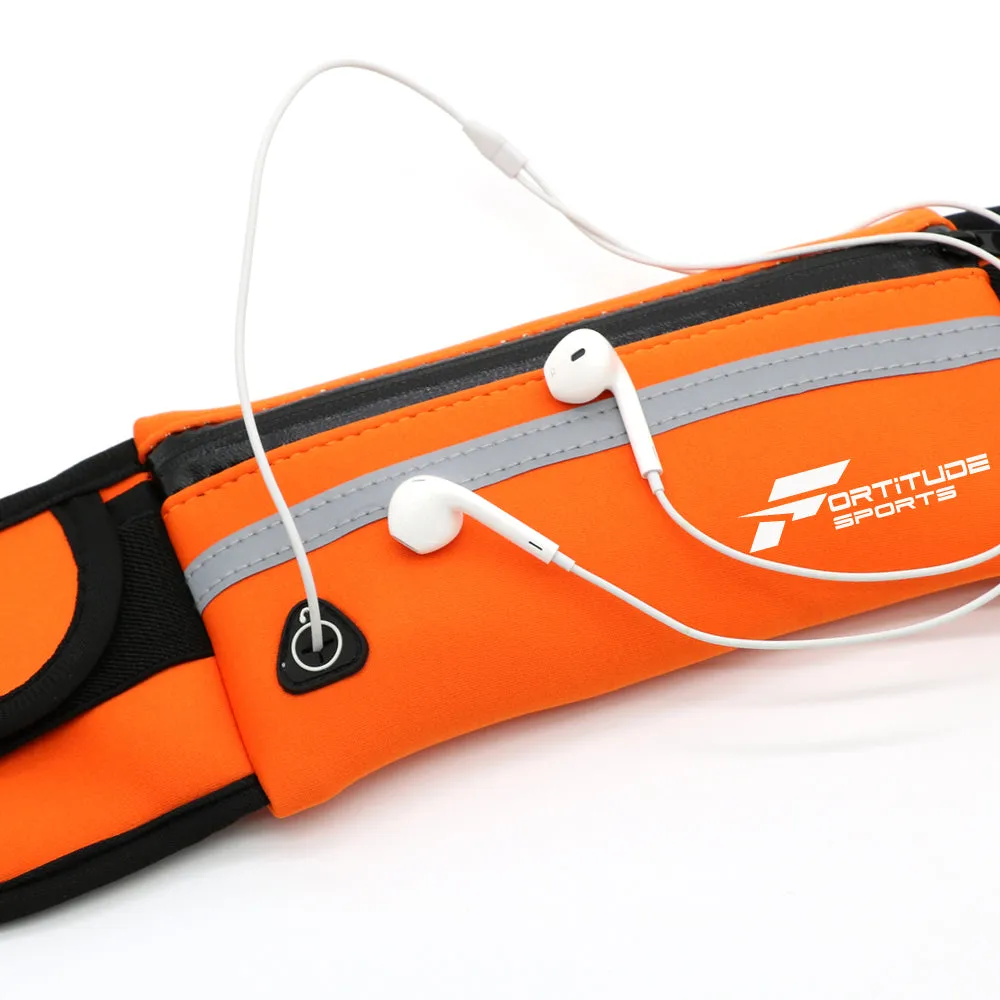 Fortitude Sports Waterproof Running Belt for Phone, Headphones and Water Bottle