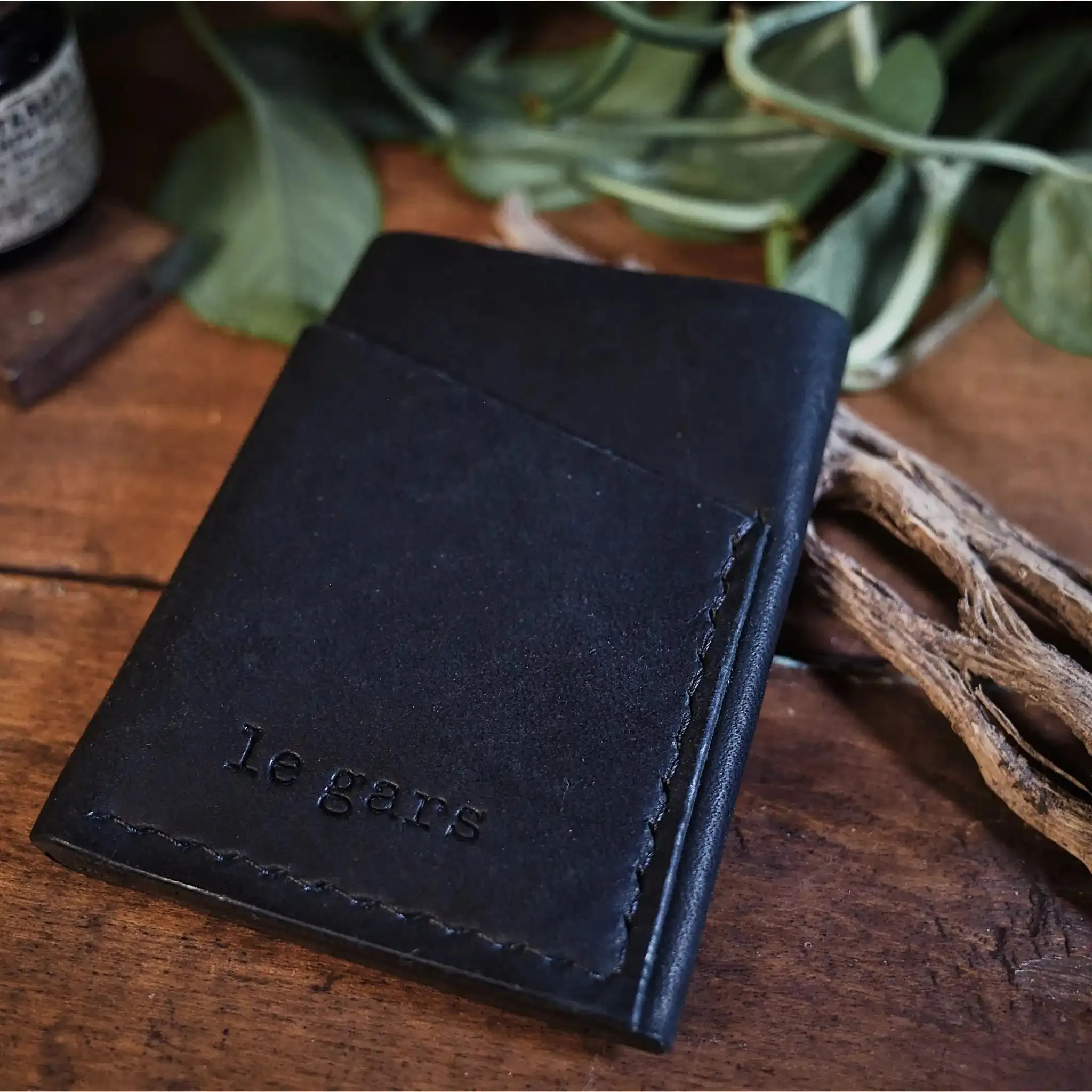 Gaspé Leather Cardholder – Black Edition
