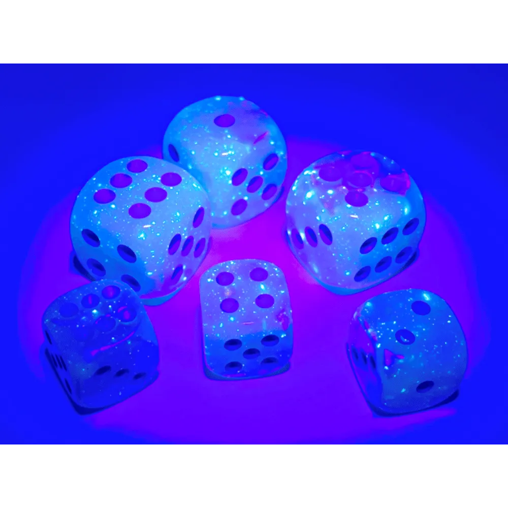 Gemini 12mm d6 Pearl Turquoise-White/blue Luminary Dice Block (36 dice)