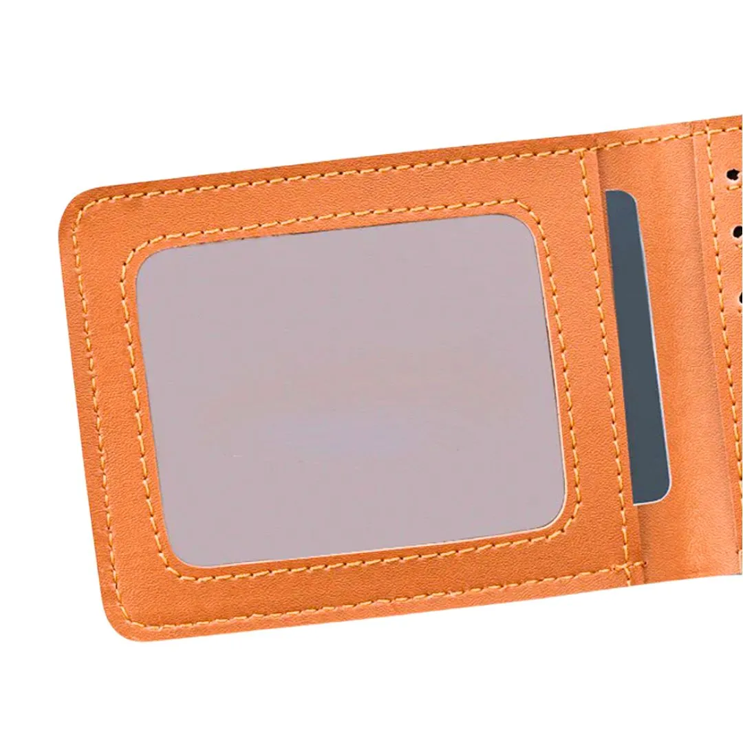 Giftana Classic Personalized Vegan Leather Wallet with CA Charm - Tan